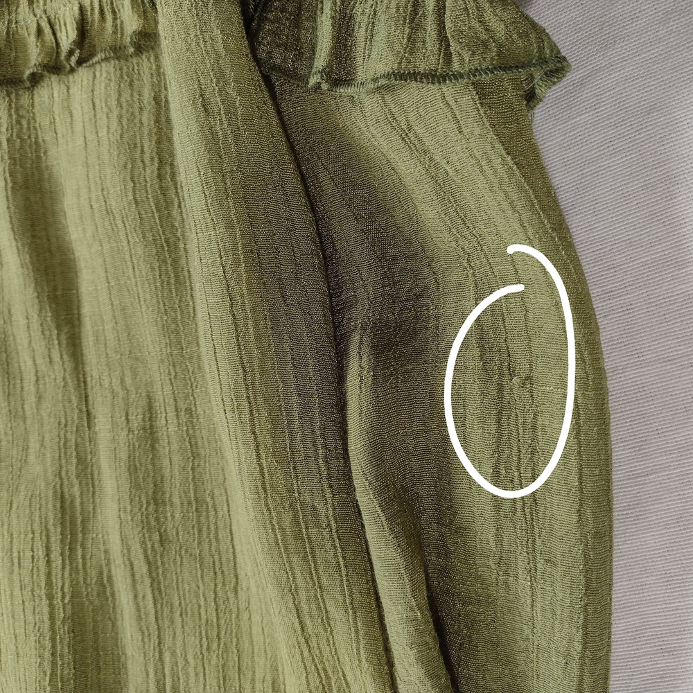 Fashion Nova Gianna Gauze Wide Leg Halter Jumpsuit Olive Green Size XL - Picture 7 of 16